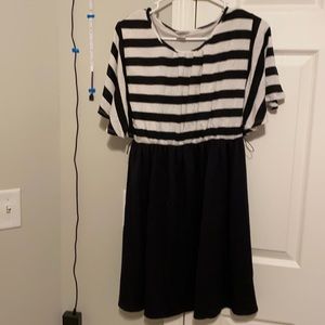 black and white dress
